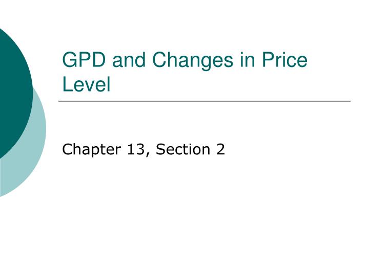 gpd and changes in price level