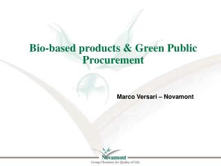 Bio-based products &amp; Green Public Procurement