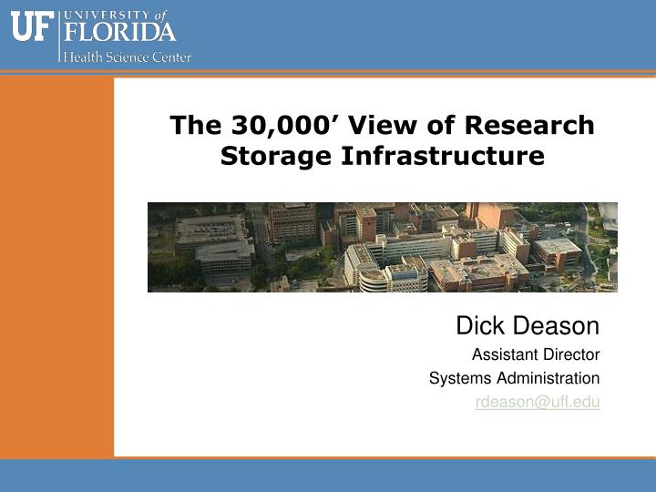 the 30 000 view of research storage infrastructure