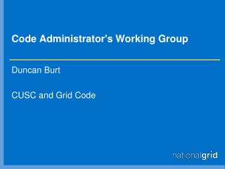 Code Administrator's Working Group