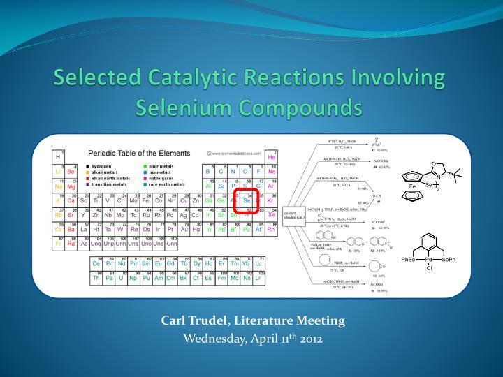 selected catalytic reactions involving selenium compounds