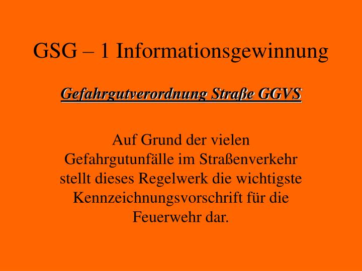 gsg 1 informationsgewinnung