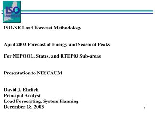 ISO-NE Load Forecast Methodology