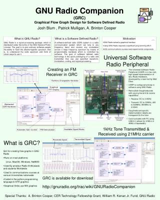 GNU Radio Companion (GRC) Graphical Flow Graph Design for Software Defined Radio