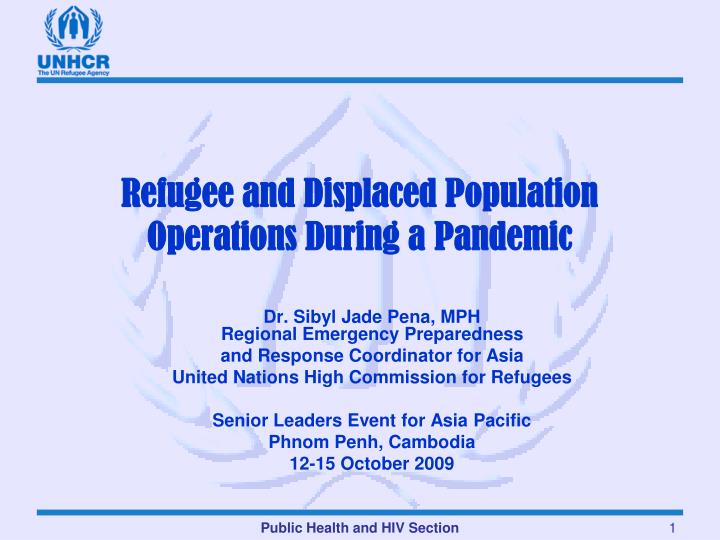 refugee and displaced population operations during a pandemic