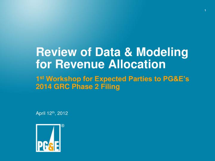 review of data modeling for revenue allocation