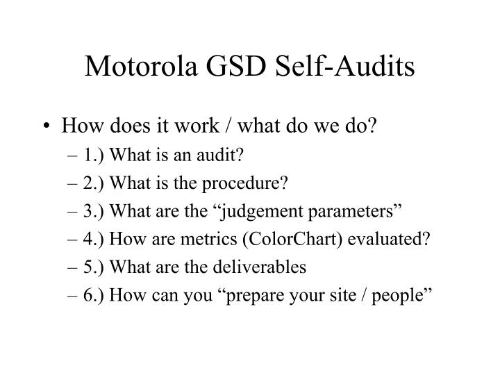 motorola gsd self audits