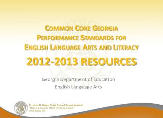 Georgia Department of Education English Language Arts