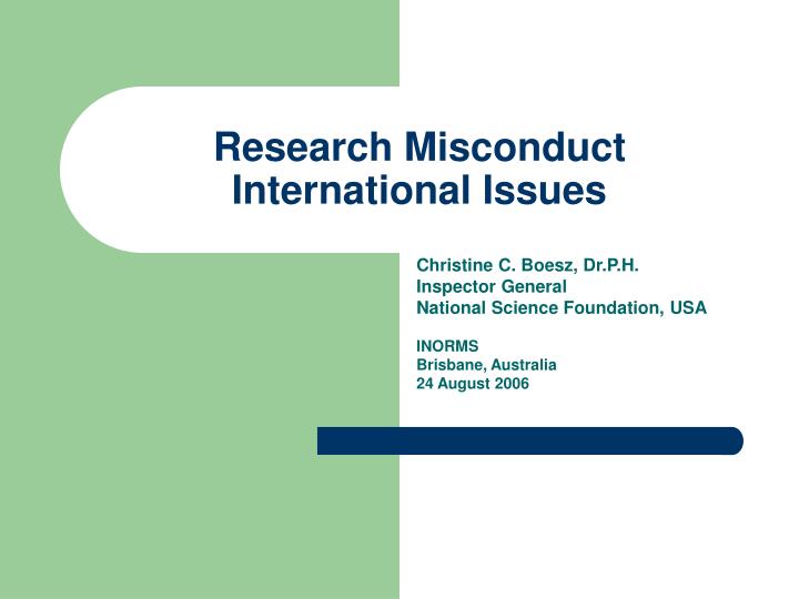 research misconduct international issues