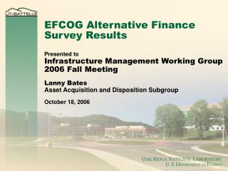 EFCOG Alternative Finance Survey Results