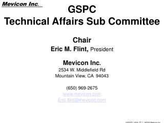 GSPC Technical Affairs Sub Committee