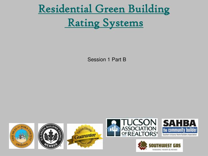 residential green building rating systems