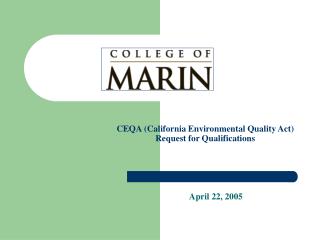 CEQA (California Environmental Quality Act) Request for Qualifications