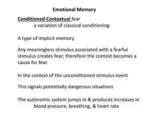 Emotional Memory