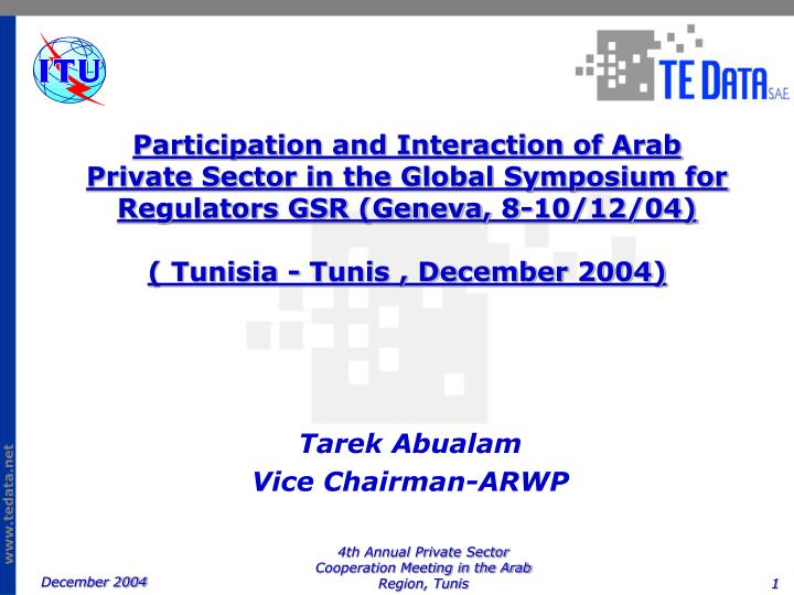 tarek abualam vice chairman arwp