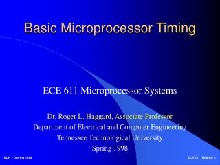 Basic Microprocessor Timing