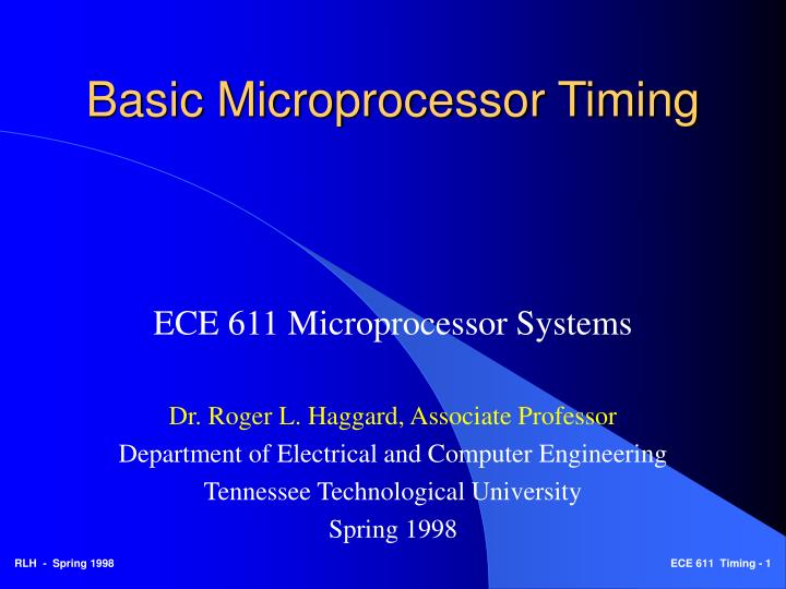 basic microprocessor timing