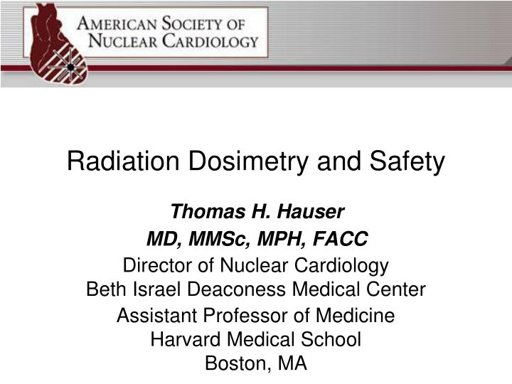 radiation dosimetry and safety
