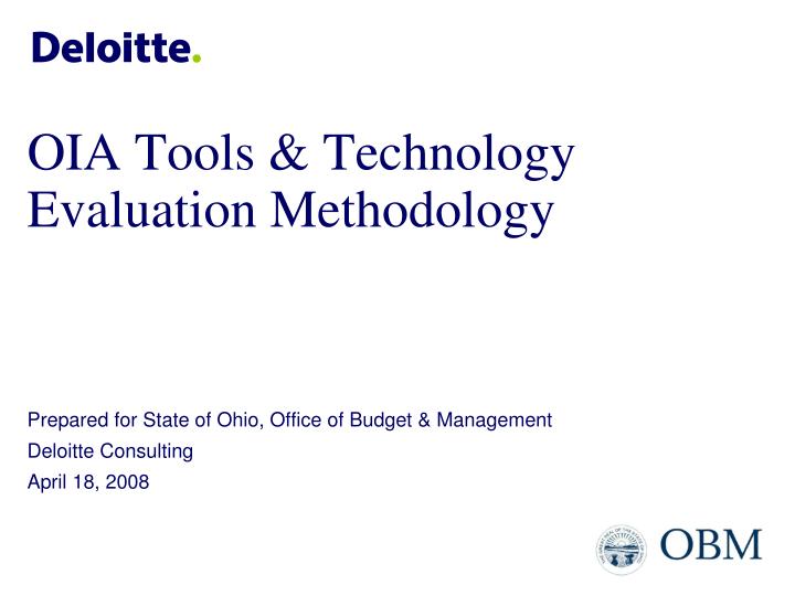 oia tools technology evaluation methodology