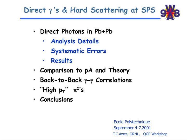 direct g s hard scattering at sps