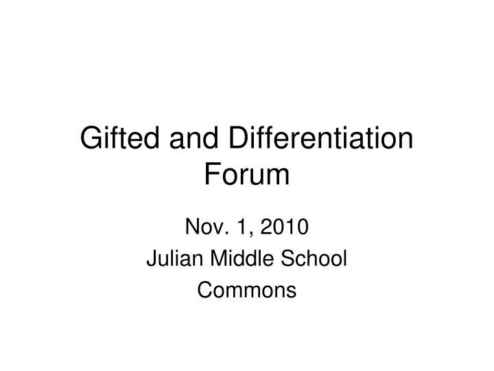 gifted and differentiation forum