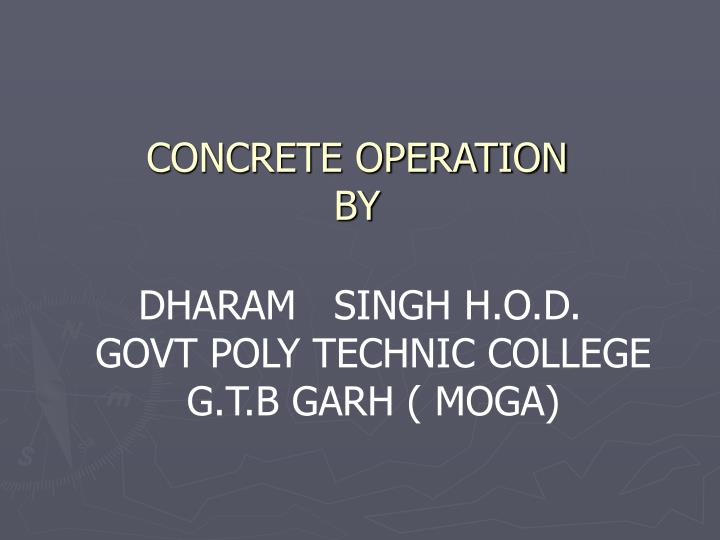 concrete operation by