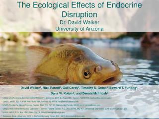 The Ecological Effects of Endocrine Disruption Dr. David Walker University of Arizona
