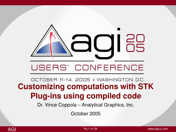 customizing computations with stk plug ins using compiled code