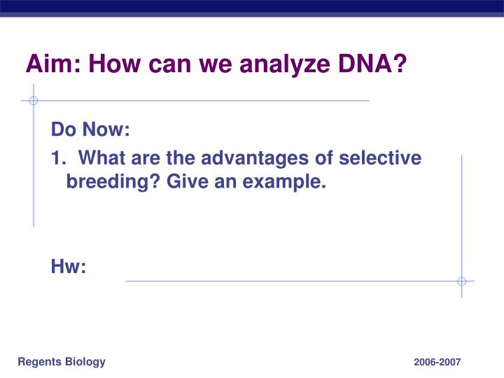 aim how can we analyze dna