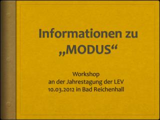 informationen zu modus