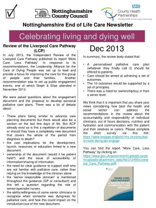 Nottinghamshire End of Life Care Newsletter