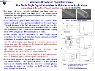 Figure 2. Physical properties of ZnO microtubes. 	(A) Photoluminescence spectra .