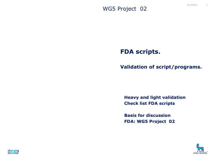 fda scripts v alidation of script programs