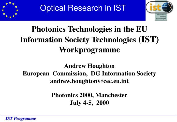 optical research in ist