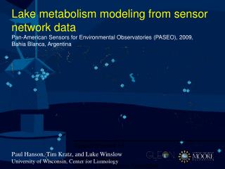 Lake metabolism modeling from sensor network data
