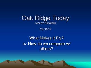 Oak Ridge Today Leonard Abbatiello May 2012