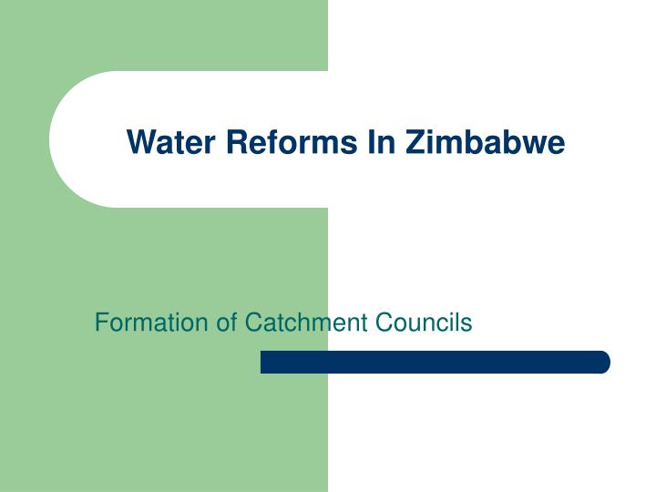 water reforms in zimbabwe