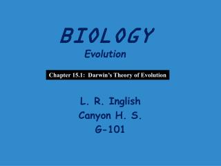BIOLOGY Evolution