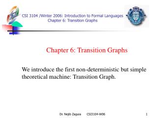 CSI 3104 /Winter 2006 : Introduction to Formal Languages Chapter 6: Transition Graphs