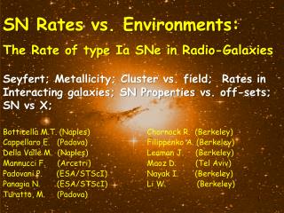 SN Rates vs. Environments : The Rate of type Ia SNe in Radio- Galaxies