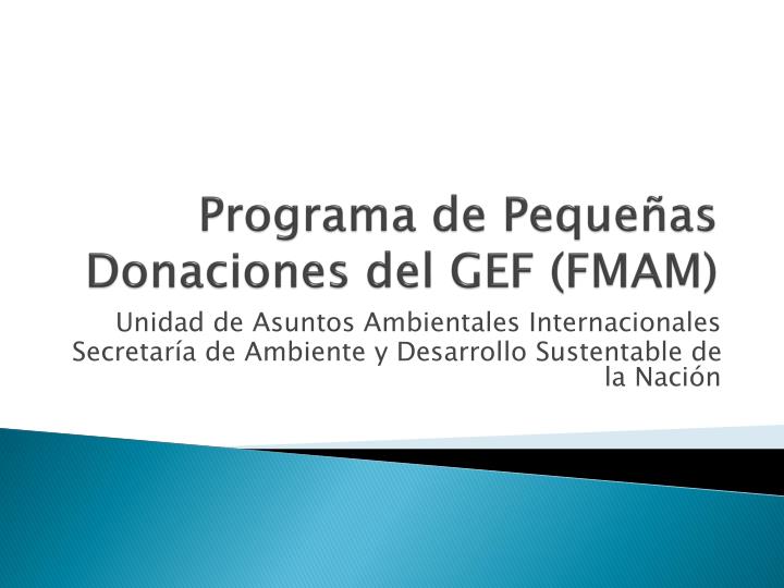 programa de peque as donaciones del gef fmam