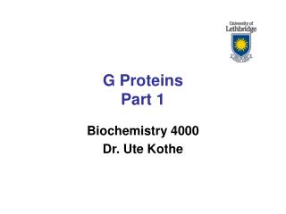 G Proteins Part 1