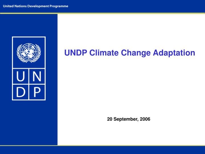 undp climate change adaptation