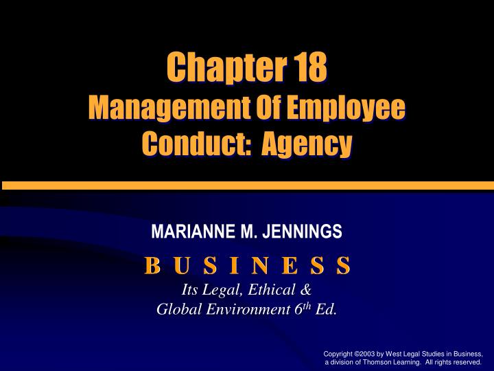 chapter 18 management of employee conduct agency