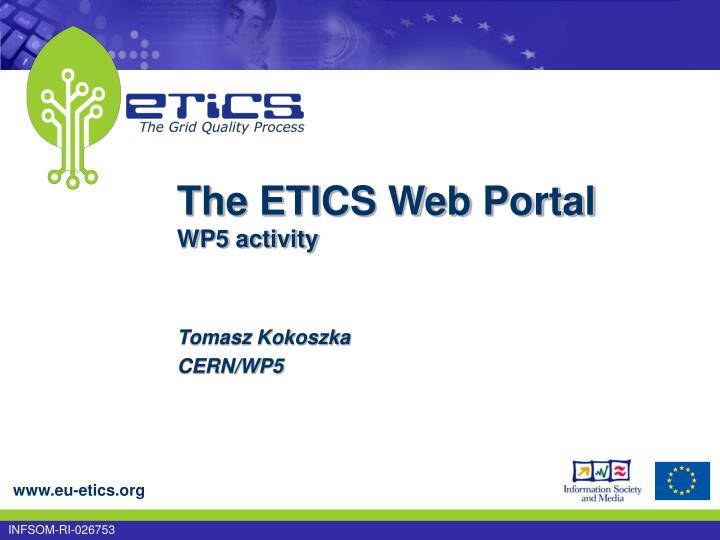 the etics web portal wp5 activity