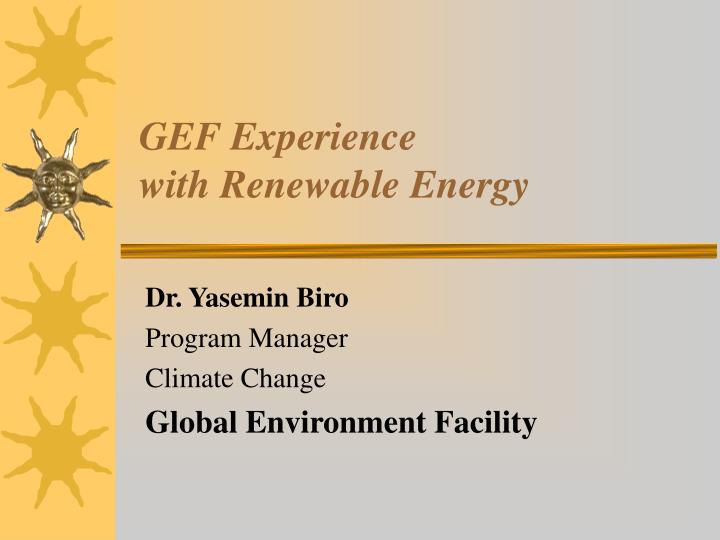 gef experience with renewable energy