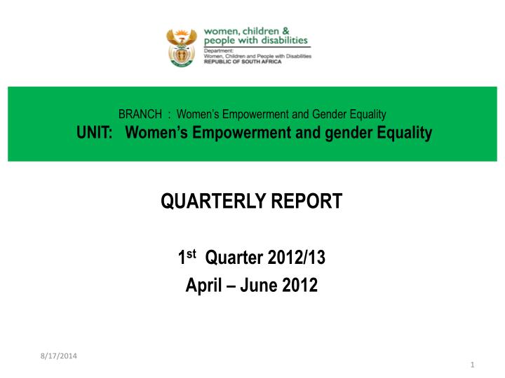 branch women s empowerment and gender equality unit women s empowerment and gender equality