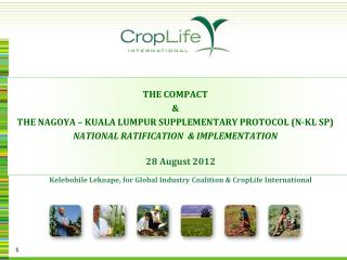 28 August 2012 Kelebohile Lekoape, for Global Industry Coalition &amp; CropLife International