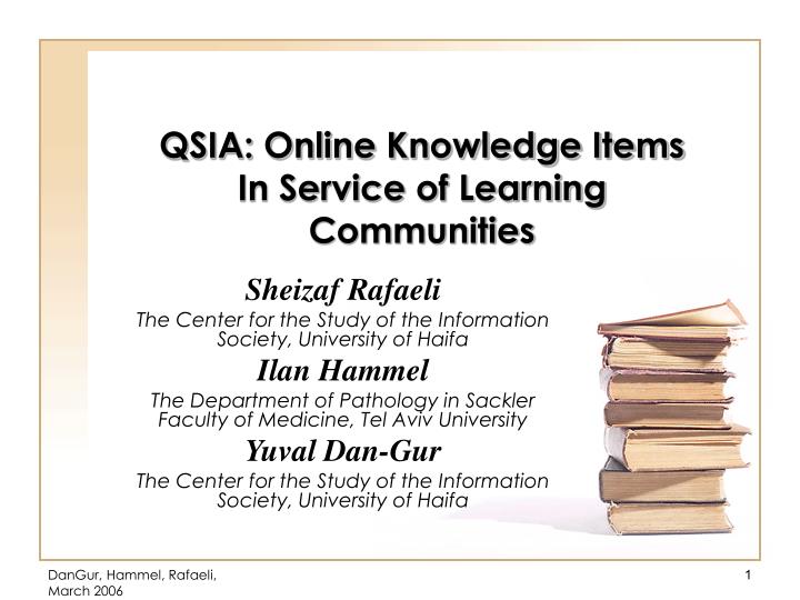 qsia online knowledge items in service of learning communities