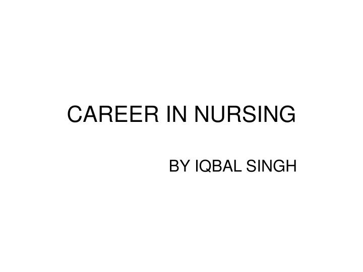career in nursing